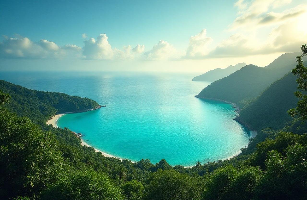 Serene island landscape representing clarity and potential